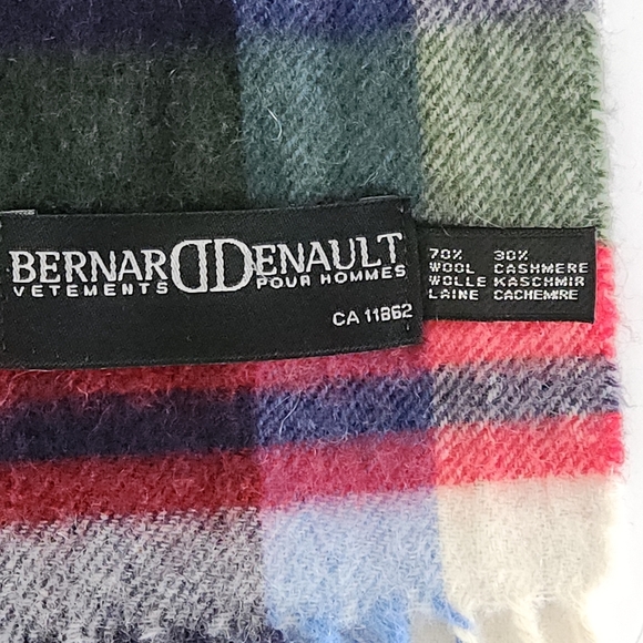 BERNARD DENAULT Plaid Wool cashmere blend Scarf - one size - Picture 2 of 7
